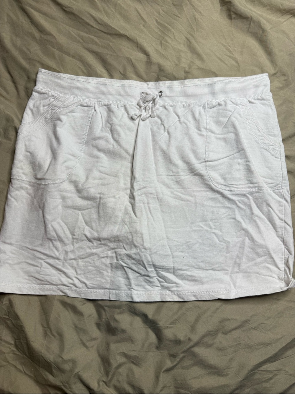 MyStyle White Drawstring Skort with Front Pockets XL